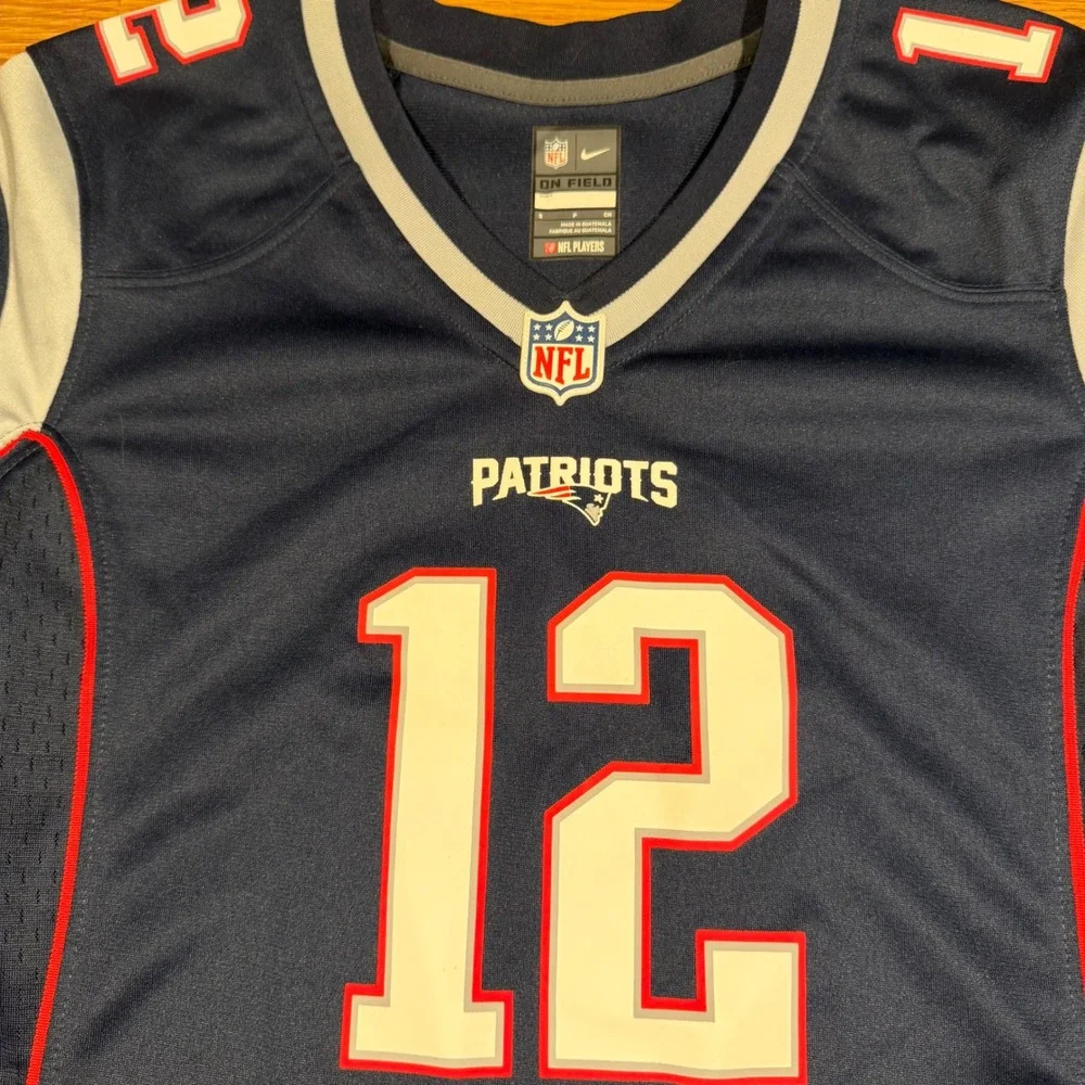 Nike Tom Brady New England Patriots Jersey Women Small Navy Blue NFL On Field 12